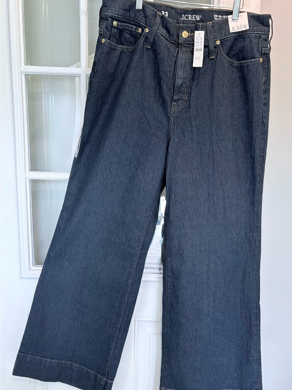 J.Crew ’96 Women’s Denim Trouser Jeans Size 33 Dark Indigo Wide Leg NWT